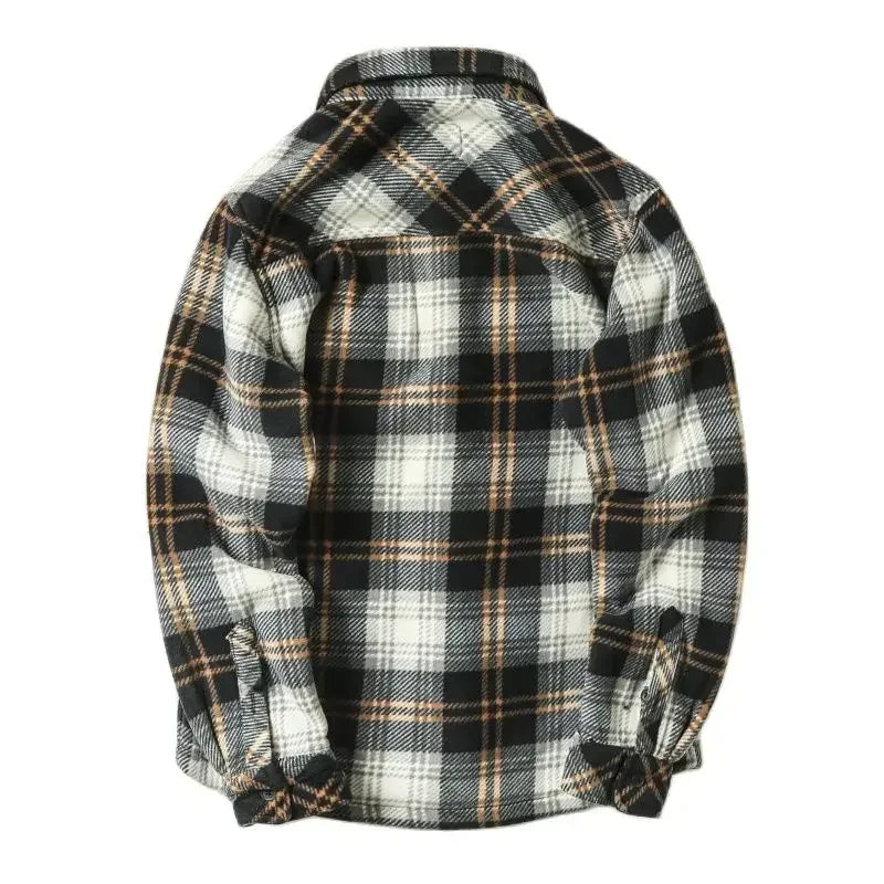 Spiritual Abacus™ Men’s Winter Fleece Flannel Shirt Jacket – Warm Plaid Long Sleeve Thermal Outdoor Coat for Hiking, Camping & Fishing