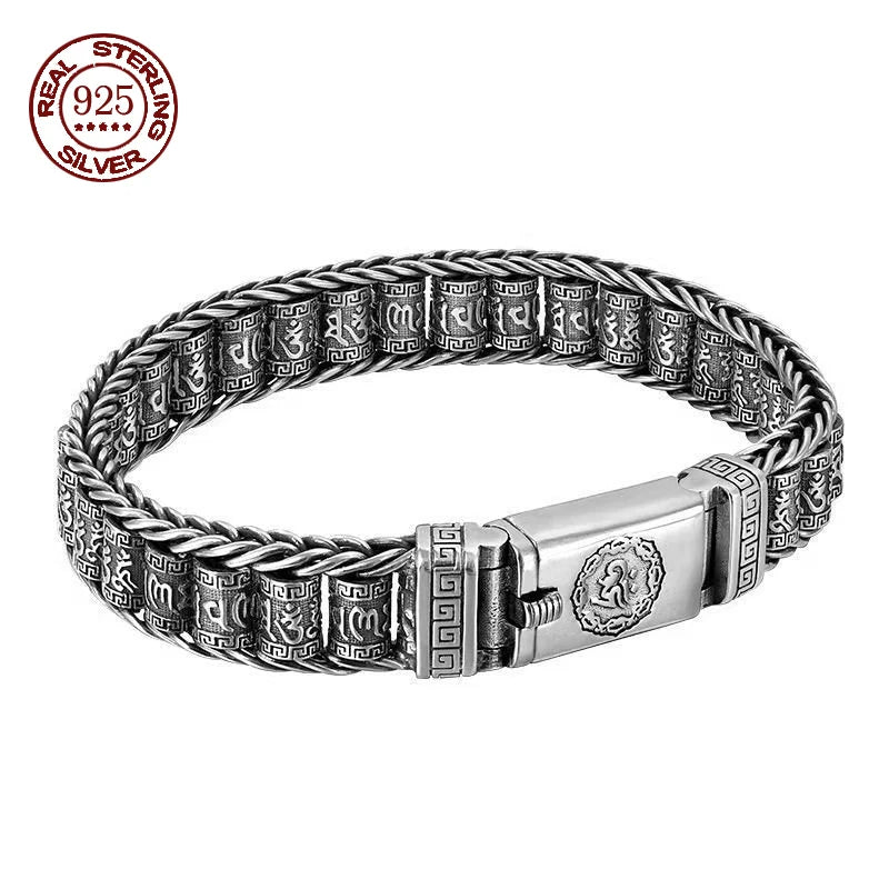 Spiritual Abacus™ S925 Sterling Silver Vintage Bead Bracelet – Handmade Men’s Unique Fashion Jewelry Gift