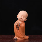 Spiritual Abacus™ Mini Buddha Monk Figurine – Peaceful Desk & Car Ornament for Mindful Home Décor