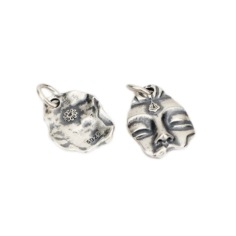 Spiritual Abacus™ S925 Sterling Silver Buddha Head Pendant – Vintage Irregular Design Spiritual Necklace for Men & Women