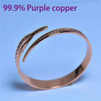 Spiritual Abacus™ Vintage Copper Feather Wing Cuff Bangle – Unisex Punk Style Wrist Jewelry