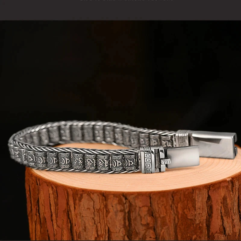 Spiritual Abacus™ S925 Sterling Silver Vintage Bead Bracelet – Handmade Men’s Unique Fashion Jewelry Gift