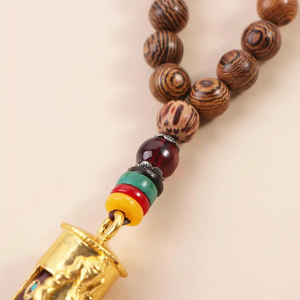 📿Spiritual Abacus Ethnic Necklace – Nepal Buddhist Jewelry - Handmade Wooden Beads • Spiritual Long Necklace