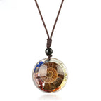 🪙 Spiritual Abacus Artisan Stone Pendant Necklace with Convex Surface Design – Symbolic Jewelry