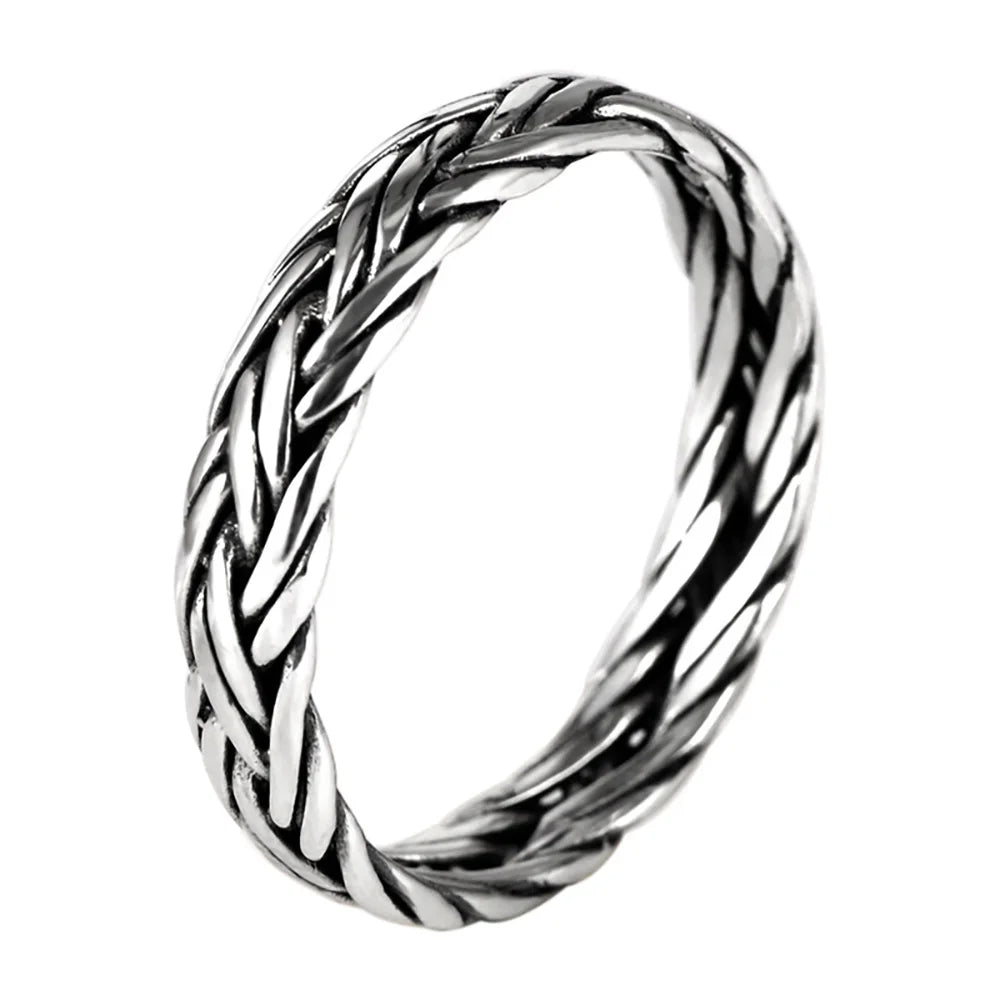 Spiritual Abacus™ Viking Braided Ring – 925 Sterling Silver Couple Band for Men & Women