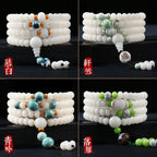 📿 Spiritual Abacus – Natural White Jade & Bodhi Root 108-Bead Mala - Meditation Prayer Bracelet & Necklace