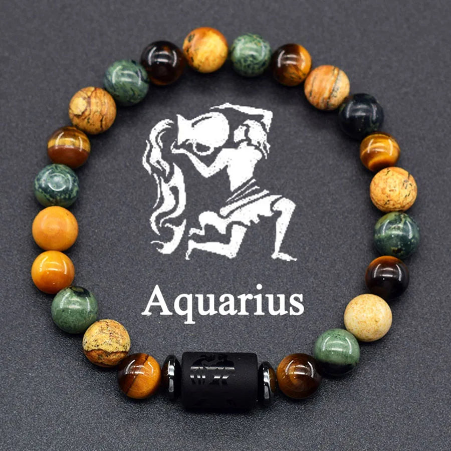 ♈♎ Spiritual Abacus™ Zodiac Constellation Bracelet – Adjustable Astrology Charm Jewelry for Men & Women (12 Star Signs)