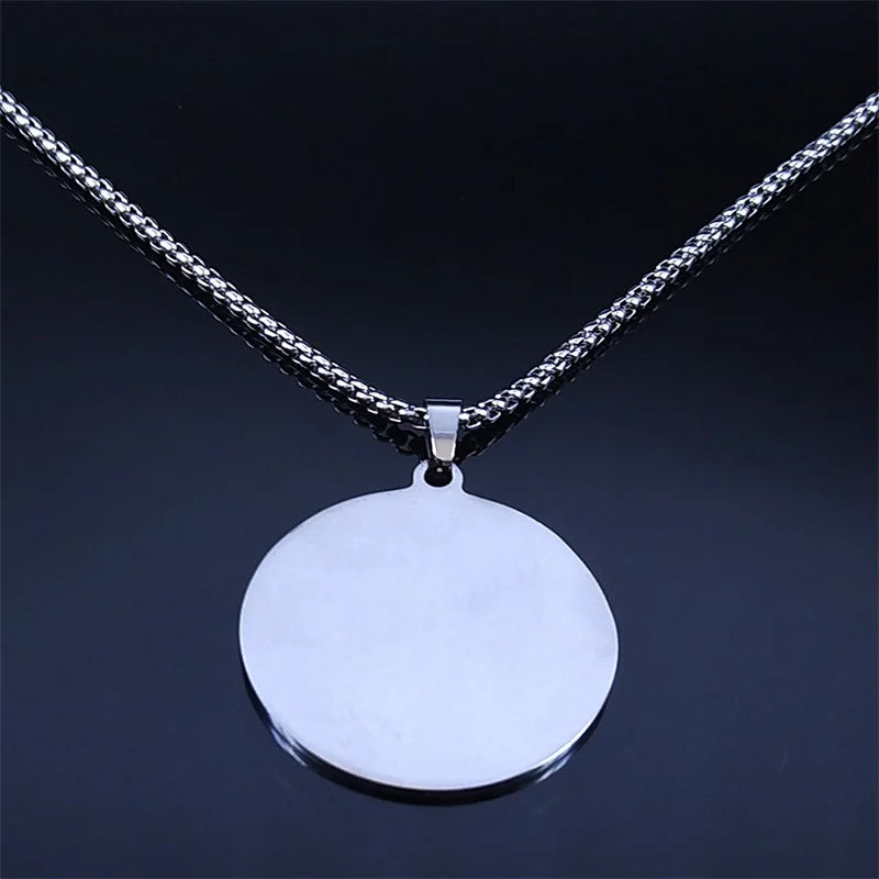 Spiritual Abacus™ Om Symbol Eye Pendant Necklace – Silver Color Spiritual Jewelry for Men & Women