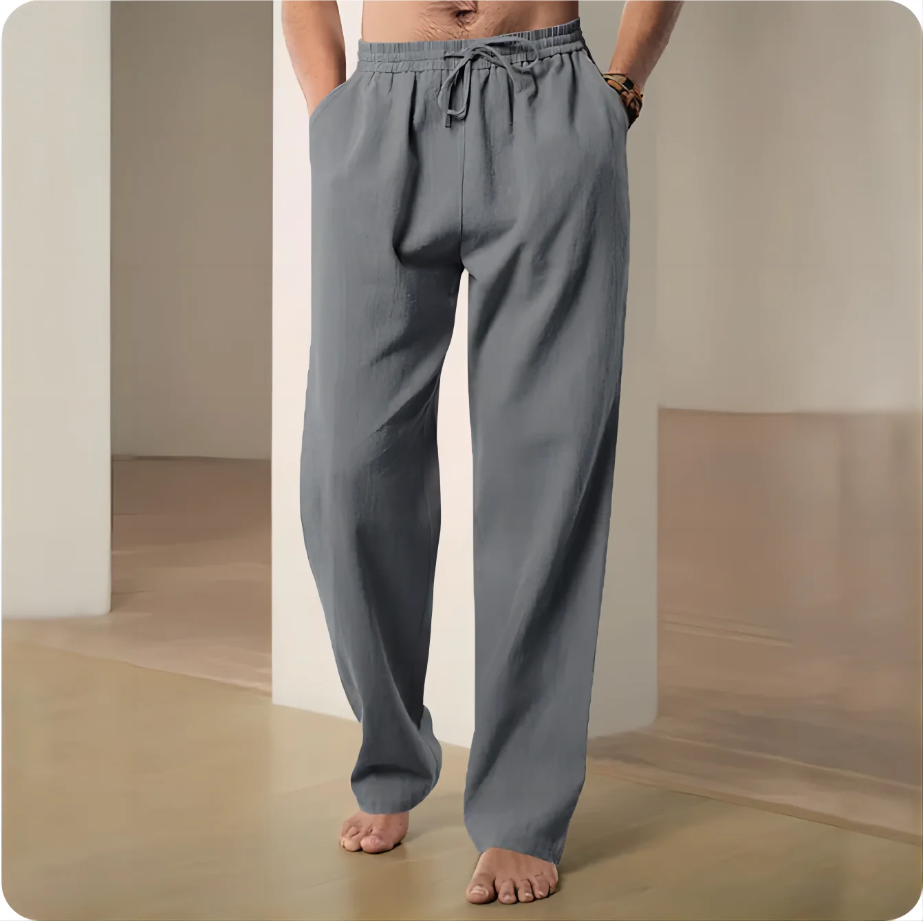 Men’s Cotton & Hemp Linen Straight-Leg Pants
Breathable • Comfortable • Casual Home & Streetwear Trousers for Spring & Summer