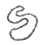 Spiritual Abacus™ Silver Six-Character Pendant Necklace – Vintage Men’s Retro Chain with Artistic Mantra Design