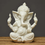 Spiritual Abacus™ Golden Sandstone Ganesha Statue – Hindu-Inspired Elephant Figurine for Peaceful Home & Tabletop Décor