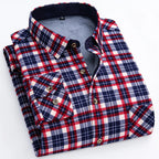 Spiritual Abacus™ Men’s Winter Flannel Shirt – Thickened Plaid Fleece Long Sleeve Casual Shirt