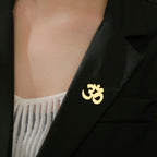 Spiritual Abacus™ Stainless Steel OM Symbol Brooch – Sanskrit Aum Lapel Pin for Yoga & Mindful Living