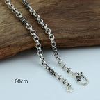 Spiritual Abacus™ 999 Sterling Silver Guanyin & Buddha Mantra Pendant – Lotus Design Retro Amulet Necklace with Six-Word Engraving