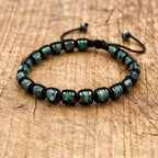 🐉 Spiritual Abacus Hematite & Dragon Blood Stone Beaded Bracelet – Handmade Braided Couple Jewelry