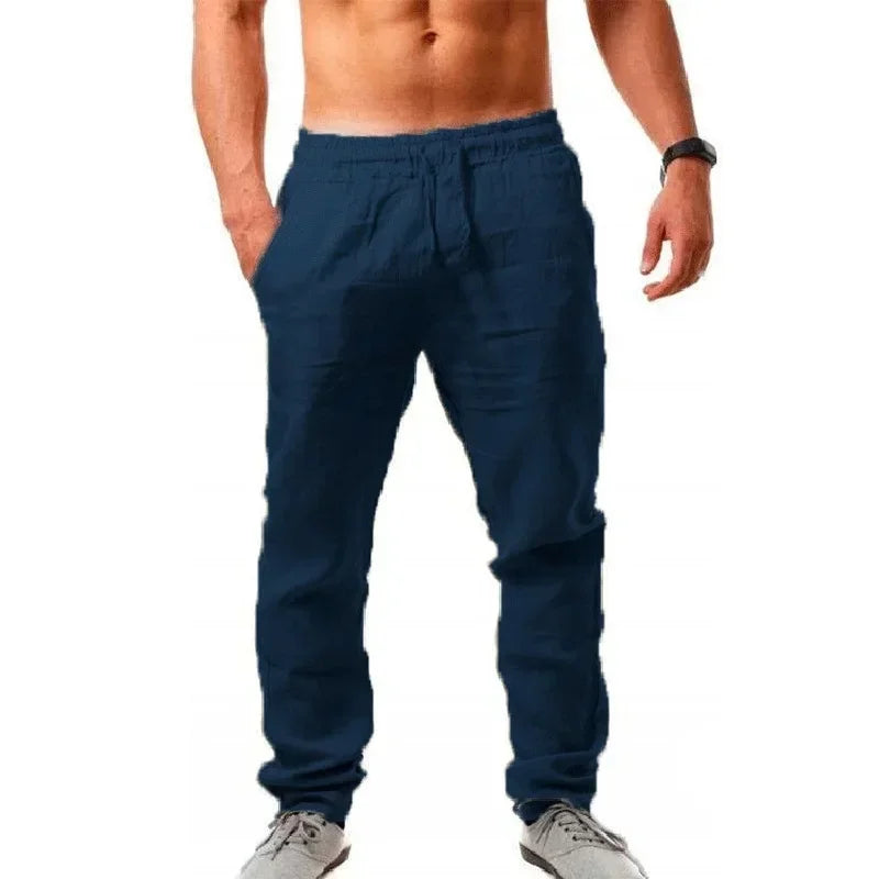 ☀️ Spiritual Abacus™ Spring/Summer Men’s Cotton Linen Pants - Loose Fit • Solid Color • Casual Summer Trousers • Plus Sizes