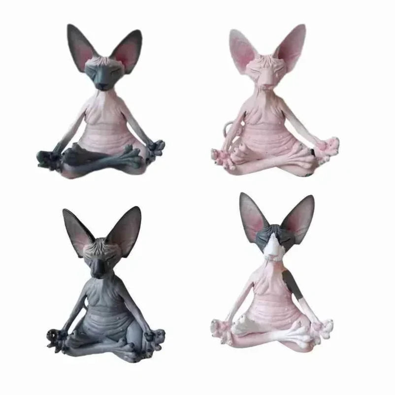 Spiritual Abacus™ Meditation Cat Buddha Statue – Whimsical Yoga Sphinx Figurine for Home & Garden Décor