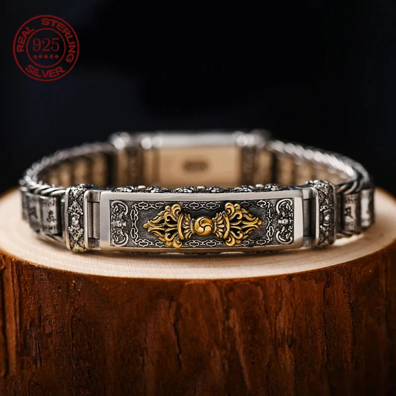 Spiritual Abacus™ S925 Sterling Silver Vintage Bead Bracelet – Handmade Men’s Unique Fashion Jewelry Gift