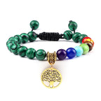 🌈 Spiritual Abacus 7 Chakra Tree of Life Bracelet Natural Stone Reiki Beads