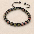 🐉 Spiritual Abacus Hematite & Dragon Blood Stone Beaded Bracelet – Handmade Braided Couple Jewelry