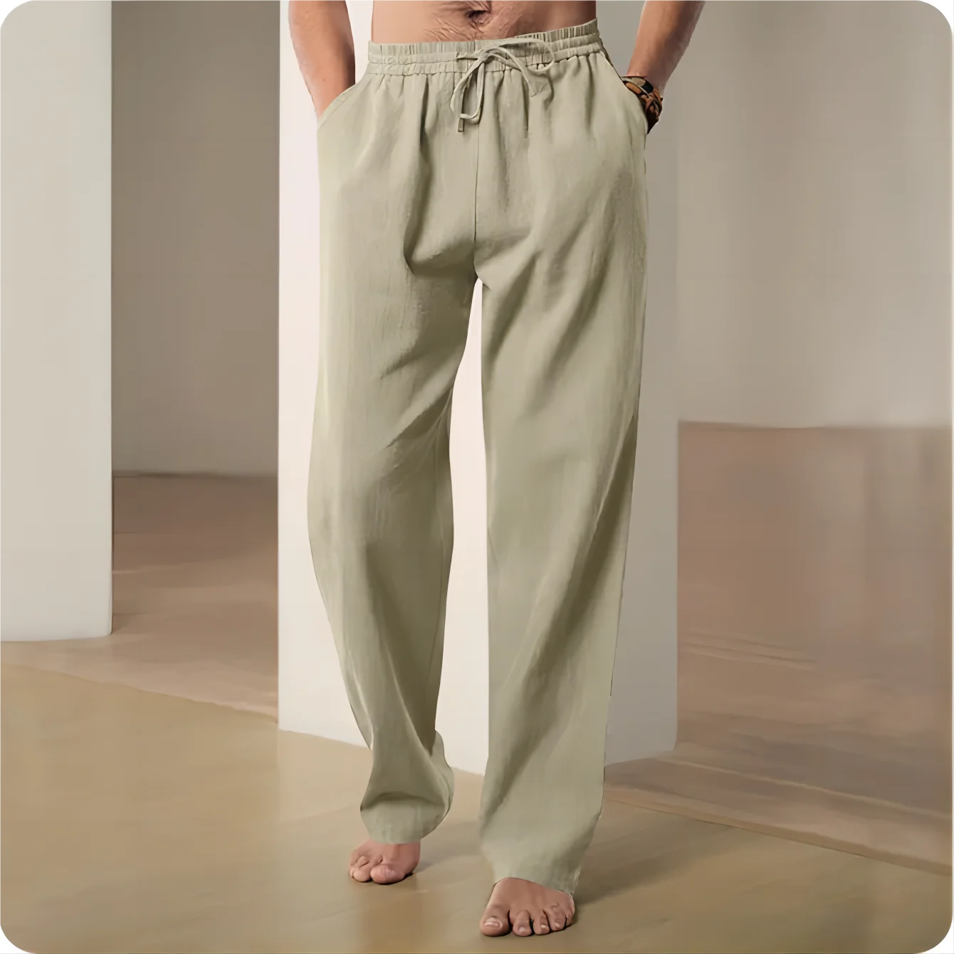 Men’s Cotton & Hemp Linen Straight-Leg Pants
Breathable • Comfortable • Casual Home & Streetwear Trousers for Spring & Summer