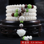 📿 Spiritual Abacus – Natural White Jade & Bodhi Root 108-Bead Mala - Meditation Prayer Bracelet & Necklace