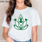 🌸 Spiritual Abacus Modra Lotus Buddha T-Shirt – Women's Yoga & Meditation Tee with Namaste Print