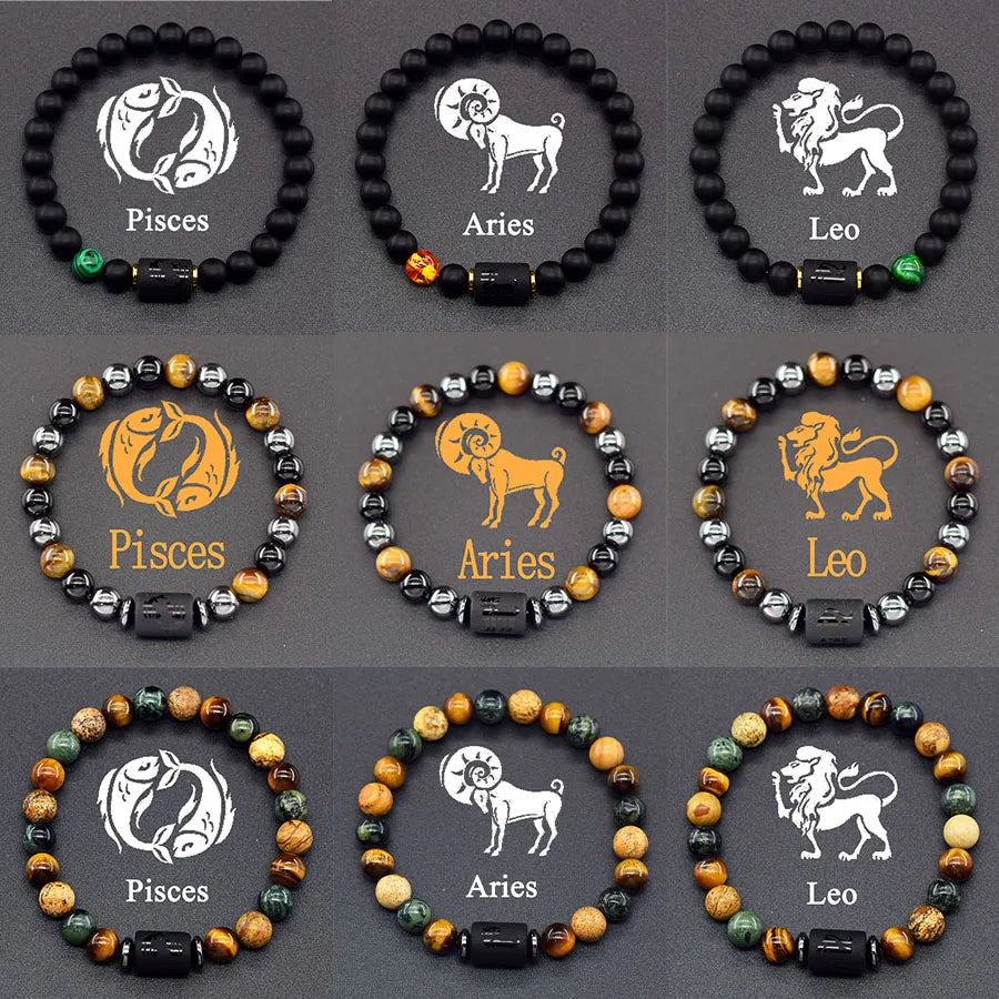 ♈♎ Spiritual Abacus™ Zodiac Constellation Bracelet – Adjustable Astrology Charm Jewelry for Men & Women (12 Star Signs)