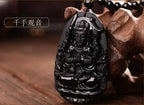 Spiritual Abacus™ Black Obsidian Buddha Pendant Necklace