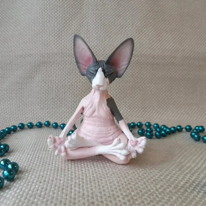 Spiritual Abacus™ Meditation Cat Buddha Statue – Whimsical Yoga Sphinx Figurine for Home & Garden Décor
