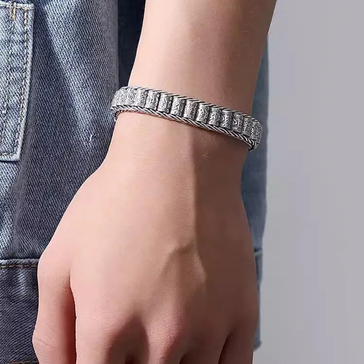 Spiritual Abacus™ S925 Sterling Silver Vintage Bead Bracelet – Handmade Men’s Unique Fashion Jewelry Gift