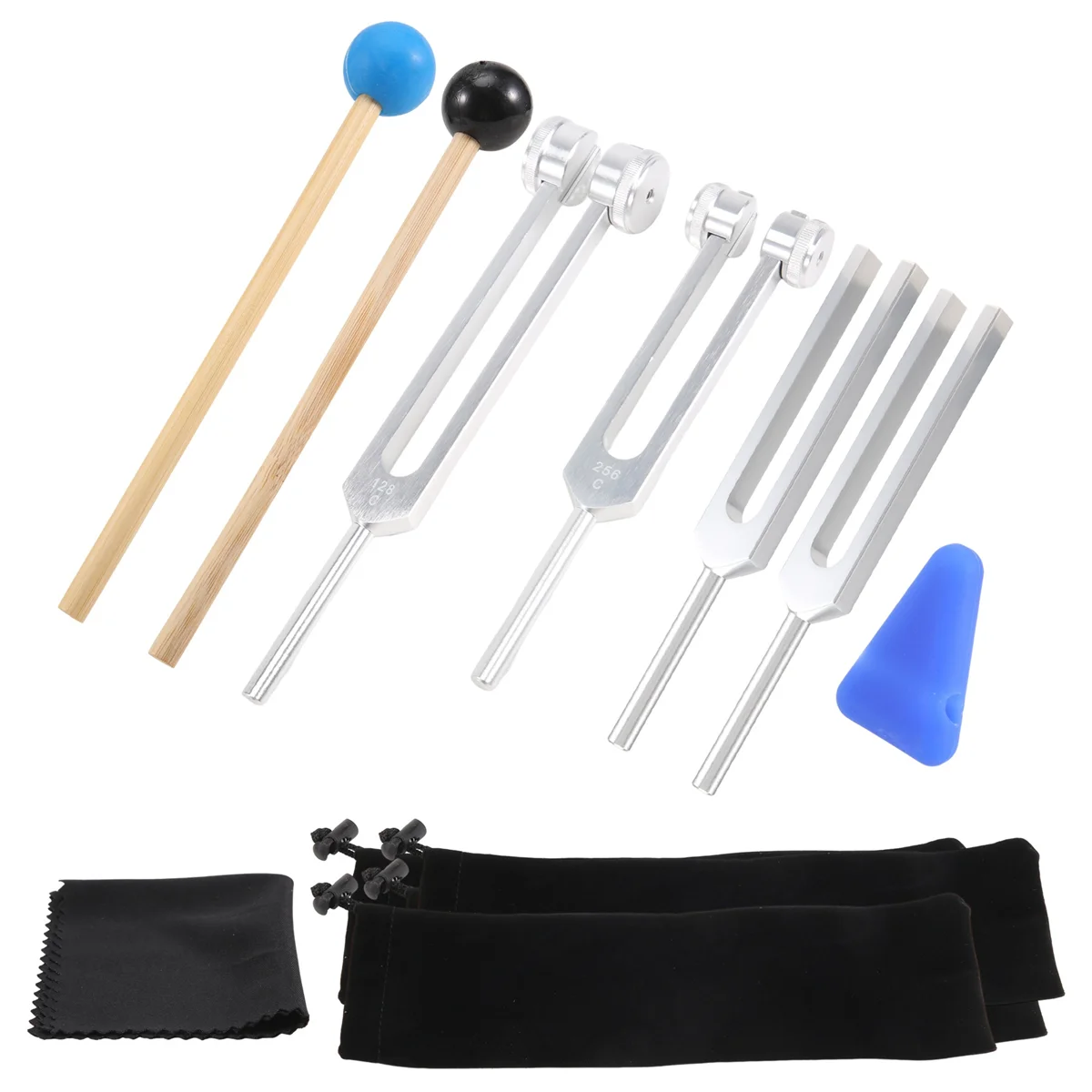 🎶 Spiritual Abacus 4-Pack Tuning Fork Set(128Hz, 256Hz, 512Hz, 528Hz)  Hammer Included