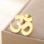 Spiritual Abacus™ Stainless Steel OM Symbol Brooch – Sanskrit Aum Lapel Pin for Yoga & Mindful Living