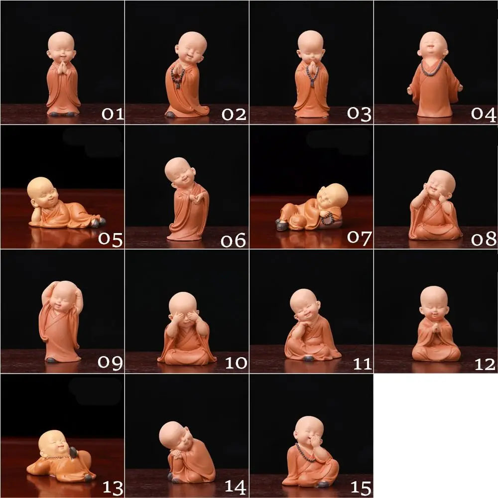 Spiritual Abacus™ Mini Buddha Monk Figurine – Peaceful Desk & Car Ornament for Mindful Home Décor