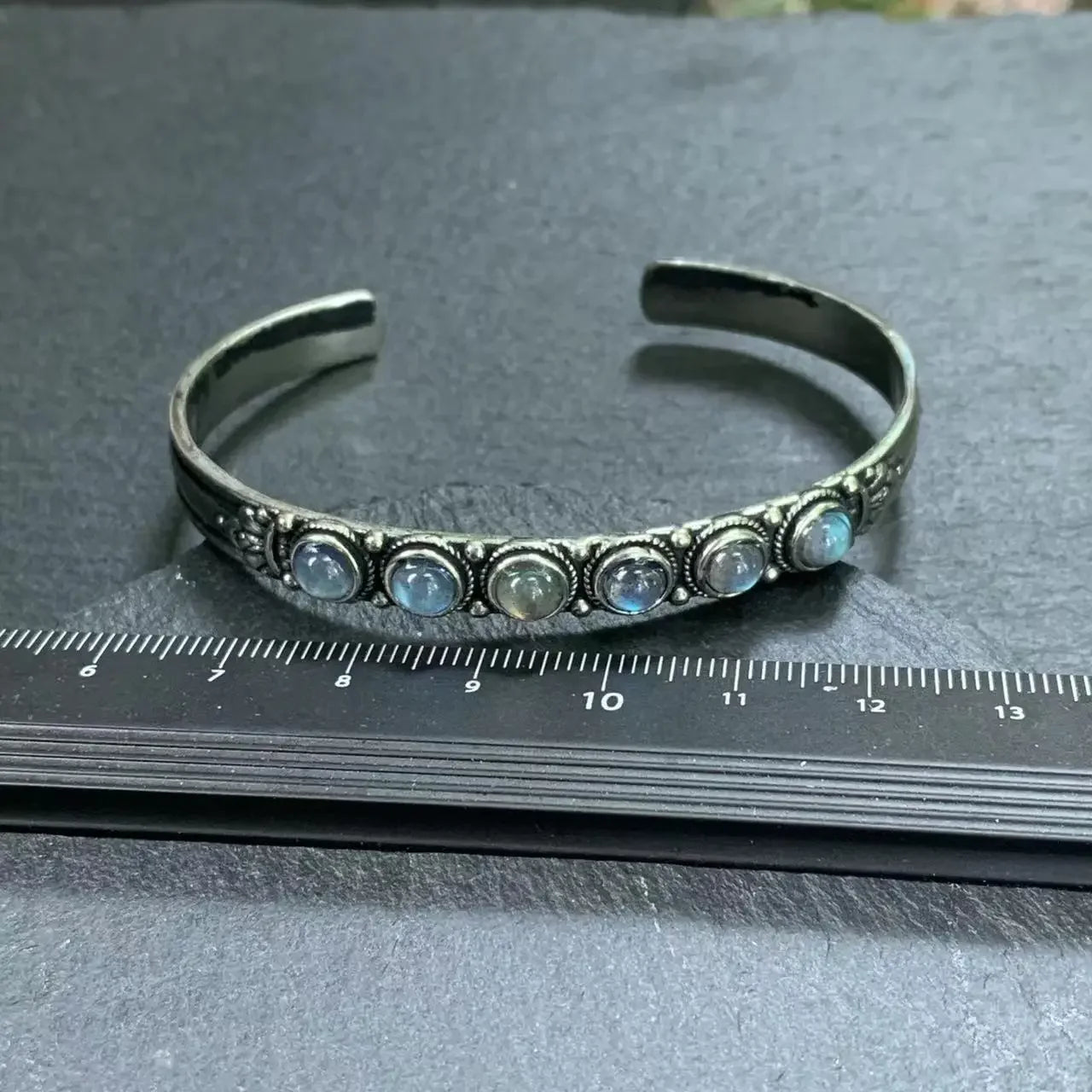 🌕 Spiritual Abacus – Natural Moonstone Bracelet
