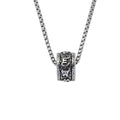 🔱 Spiritual Abacus Six-Character Mantra Necklace Vintage Stainless Steel Buddhist Pendant for Men