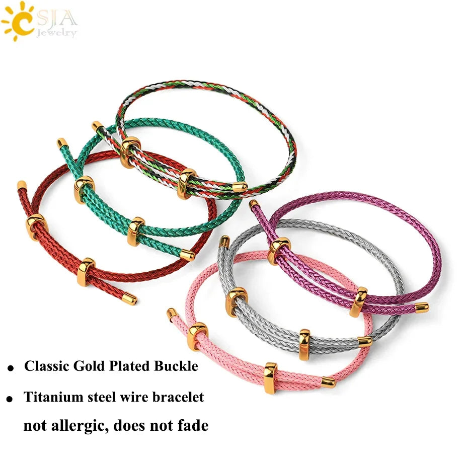 Spiritual Abacus™ Adjustable Braided Rope Couple Bracelets – Red & Black Steel Wire Unisex Jewelry