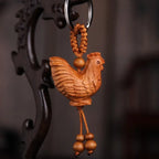 Spiritual Abacus™ Wooden Buddha Keychain – Hand-Carved Guanyin & Monk-Inspired Lucky Charm Pendant for Car, Bag & Keys
