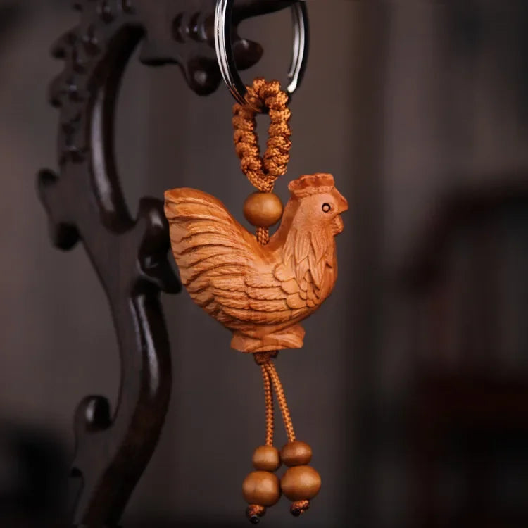 Spiritual Abacus™ Wooden Buddha Keychain – Hand-Carved Guanyin & Monk-Inspired Lucky Charm Pendant for Car, Bag & Keys