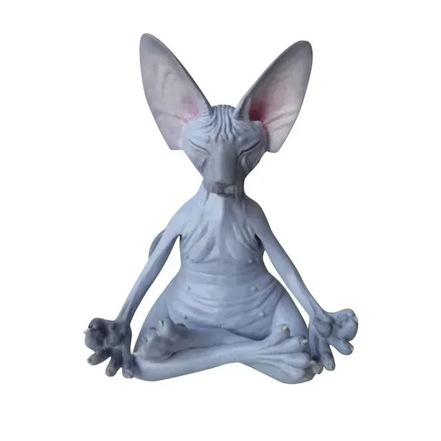 Spiritual Abacus™ Meditation Cat Buddha Statue – Whimsical Yoga Sphinx Figurine for Home & Garden Décor