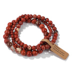 🎀 Spiritual Abacus Pink Zebra & Mixed Natural Stone Bracelet Set 4mm–8mm Beads