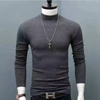 Spiritual Abacus™ Men’s Slim Fit Turtleneck Shirt – Solid Black Long Sleeve Fall/Winter Innerwear