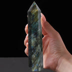 🔮Spiritual Abacus – 15cm Natural Crystal Hexagonal Wand Tower
Amethyst • Lapis Lazuli • Labradorite | Home Decor Craft Stone