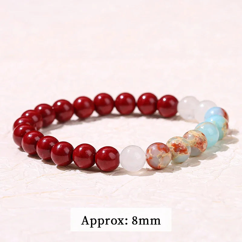 🐉 Spiritual Abacus – Natural Cinnabar Pixiu Bracelet