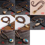 📿Spiritual Abacus Ethnic Necklace – Nepal Buddhist Jewelry - Handmade Wooden Beads • Spiritual Long Necklace
