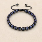 🐉 Spiritual Abacus Hematite & Dragon Blood Stone Beaded Bracelet – Handmade Braided Couple Jewelry