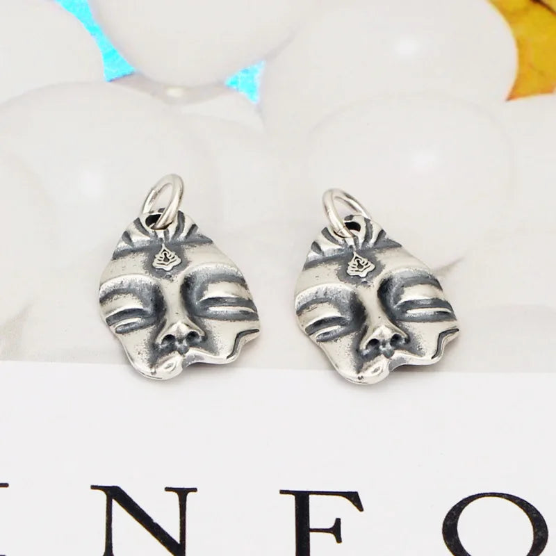 Spiritual Abacus™ S925 Sterling Silver Buddha Head Pendant – Vintage Irregular Design Spiritual Necklace for Men & Women