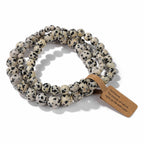 🎀 Spiritual Abacus Pink Zebra & Mixed Natural Stone Bracelet Set 4mm–8mm Beads