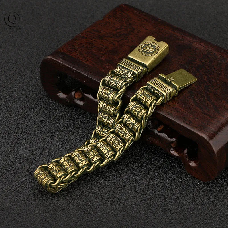 🕉️ Spiritual Abacus Brass Cuff Bracelet Vintage Copper & Brass Bangle – Handcrafted Spiritual Jewelry for Men & Women