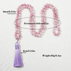 💜 Spiritual Abacus Kunzite 108-Bead Mala Necklace